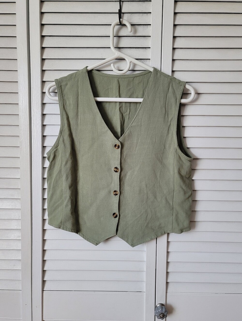 SHEIN Sage Green Vest Blouse, Size 4